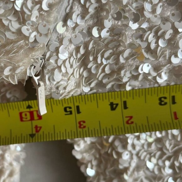 Zara Women Open Back Removable Long Sleeve Multiposition Sequin Dress Ivory Sz S - Picture 3 of 14
